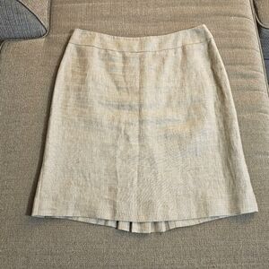 Antonio Melani Linen Gray Brown Casual Minimalist Office Skirt Size 10